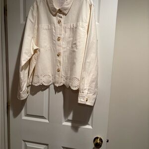 NWT  Eyelet Hem Jacket by LC